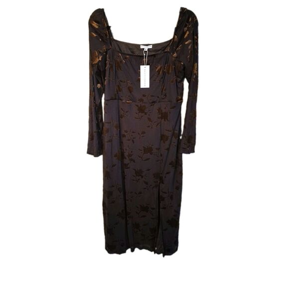 Plum Dresses & Skirts - NWT Baltic Born XL Tamara Dress Velvet Burnout Deep Plum Bronze Fairy Grunge